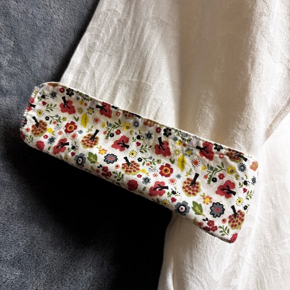 Alfred Dunner Cream Floral Embroidered Button Down Shirt - Picture 5 of 8